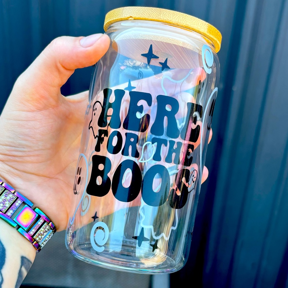 Spooky/fall Glass Can Tumblers